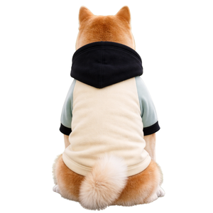 Ivory and Dusty Green Dog Hoodie Soft Fleece Pet Sweatshirt Comfortable Fit for Everyday Wear - Product Image 2