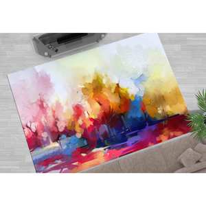 Tapis abstrait coloré : Art moderne, tapis d'appoint antidérapant, tapis doux non tissé - Product Image 2