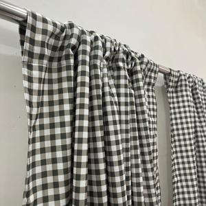 Ventanas de hotel extralargas de estilo moderno Panel de cortina de bolsillo de barra de lino verde salvia Gingham lavado a la piedra personalizable para todas las estaciones - Product Image 6