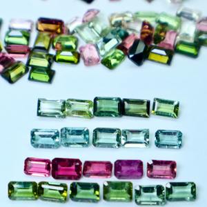 6x4mm Tourmaline naturelle émeraude coupe pierre précieuse en vrac multicolore pierre semi-précieuse pour la fabrication de bijoux - Product Image 1