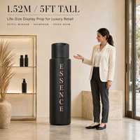 Bouteille cosmétique géante factice sur mesure, taille réelle 1,52 m (5 pieds) de hauteur, accessoire de présentation en acrylique pour vitrine de magasin de luxe