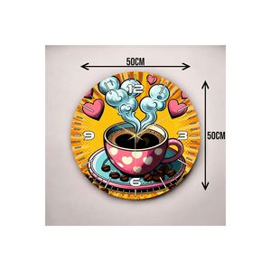 Horloge murale de Table en bois motif café coloré 50cm horloge murale de Table silencieuse parfaite comme cadeau numérique - Product Image 4