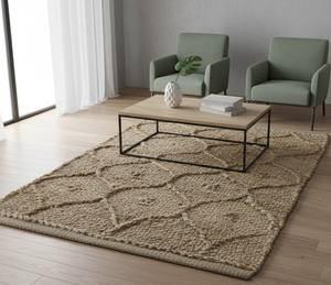 Handwoven Natural Jute Reversible <b>Thick</b> <b>Rug</b> Geometric Pattern Eco-Friendly Decorative Area <b>Rug</b> for Living Room Bedroom Office - Product Image 1