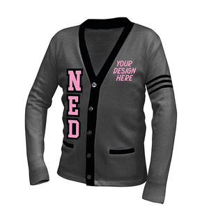 Suéteres Unisex de Fraternidad al por Mayor, Estilo Cardigan con Letras Griegas, Corte Holgado Informal, Felpa, Cuello en V, Mezcla de Poliéster/Algodón, para Invierno - Product Image 5