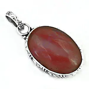 Colgante de Plata 925 con Piedra Roja Ovalada en Oro Rosa Hecho a Mano para Mujer - Joyería de Platino - Product Image 3