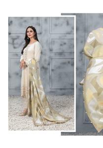 Dernier hiver modeste droite lin Lenin Kameez costumes pour femmes respirant col haut exquis broderie adultes genou-longueur - Product Image 5