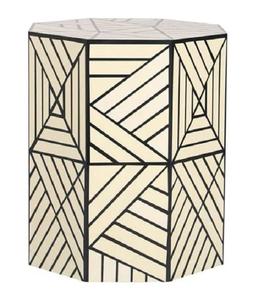 Indian Bone Inlay Furniture Antique Bone Inlay Bed Side Table Bone Inlay Round Design Design Resin <b>Work</b> Side <b>Stool</b> from f s i - Product Image 2