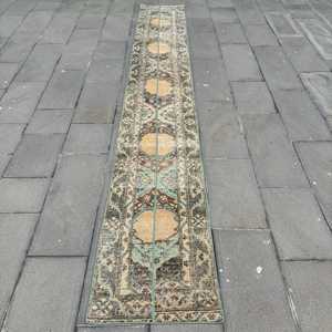 Tapis turc de 1,8 x 12,4 pieds, tapis vintage marron camouflage - Product Image 1