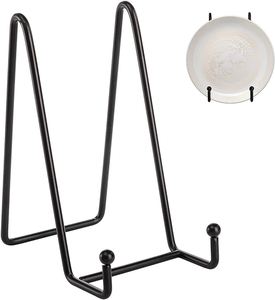 Handmade Set of 3 Black <b>Plate</b> Stands in Varying Sizes Stylish Decorative Tableware <b>Racks</b> Best for Home Display Use - Product Image 5