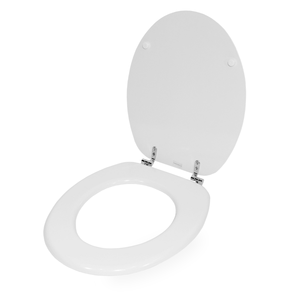 Bianco MDF pesante cerniere in legno universale coprisedile con Tablet vaso accessori da bagno Set di 5 pezzi - Product Image 5