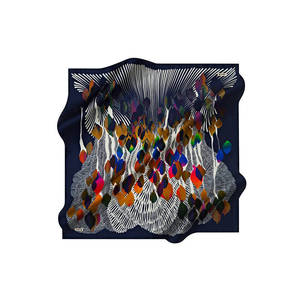 Geometric Digital Print Silk Twill <b>Square</b> <b>Scarf</b> 90x90 - Product Image 1