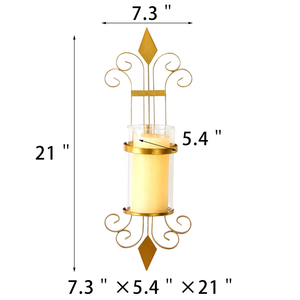 Durability Metal Candle <b>Holder</b> with Sprayed Printing Crafted <b>Glass</b> for Home Decor-for Living Room Dining Area Bedroom & Events - Product Image 3