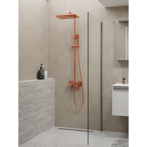 HERA Rainshower <b>System</b> with Single-lever <b>Shower</b> Mixer Set 8303 Rose Gold Square <b>Rain</b> <b>Shower</b> Head - Product Image 6