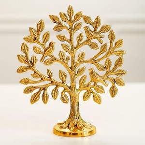 Pur laiton Kalpvriksh arbre oiseaux Kalpavriksha arbre de vie pièce maîtresse pour décor de Table kalpvriksha Vastu & Fengshui décor, maison - Product Image 1