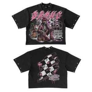 Camisetas Gráficas Extra Grandes de Algodón para Hombre, Impresas con DTG Personalizado, Estilo Urbano, con Lavado Ácido, Diseño Vintage Recortado - Product Image 2