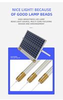 Lampe solaire LED T12 300W, indice de protection IP65, 12 heures de lumière blanche pure pour applications en jardin, aménagement paysager, entrepôt, couloir et intérieur