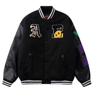 Vestes de baseball en laine chenille brodée avec logo personnalisé, pour hommes, vintage, hiver, coupe-vent, imperméable, respirant, style urbain - Product Image 4