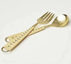 Juego de Cubiertos para Ensalada de Metal de Nuevo Diseño, Cubiertos de Acero Inoxidable de Alta Calidad con Mango de Metal, Precio al por Mayor, Última Vajilla - Product Image 5