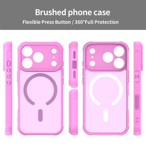 เคสโทรศัพท์ป้องกันแบบเกราะแข็ง TPU แม่เหล็กผิวสัมผัสยืดหยุ่นมีกระดุมผิวสัมผัสนุ่มสำหรับ iPhone17 Air Pro max/ Galaxy/Pixel - Product Image 1