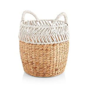 Panier de rangement pliable en jacinthe d'eau tissé à la main, écologique, avec doublure intérieure, pour les saisons - Product Image 2