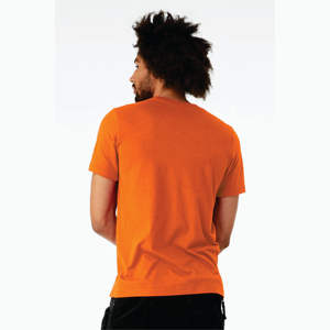 Camiseta de manga corta CVC unisex naranja neón personalizada OEM-52% algodón Airlume, 48% Poli, 4,2 oz - Product Image 3