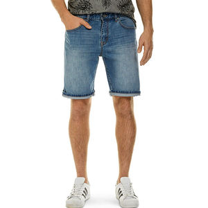 กางเกงขาสั้นผ้ายีนส์ผู้ชายกางเกงขาสั้นผ้าฝ้ายแนวสตรีทย้อนยุคสไตล์ฮิปฮอปซักแล้ว - Product Image 2