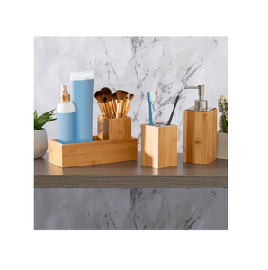 Ensemble de salle de bain en bois Accessoires de salle de bain Prix de gros Meilleure qualité Ensemble d'accessoires de salle de bain en bois Meilleure vente - Product Image 2