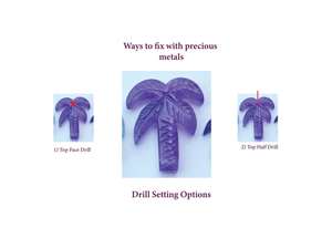 Colgante de cristal con abalorio de palmera de piedras preciosas talladas a mano para la fabricación de joyas - Product Image 2