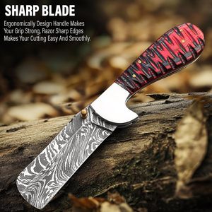 Premium Custom Damascus Steel Folding Tactical Pocket <b>Knife</b> Liner Lock Bone Handle OEM Utility <b>Knife</b> for Drop Shipping Whole - Product Image 3