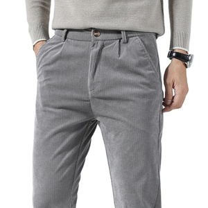 High Quality Brand <b>Mens</b> Corduroy Thicken Pants Fashion Khaki Narrow Leg Casual Pants Thermal Plush <b>Trousers</b> Autumn Winter Male - Product Image 1
