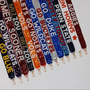 Nouveauté : Sangle de guitare en perles de rocaille de créateur, sangle de sac transparente faite à la main pour téléphone portable, sangle pour le jour du match - Vente en gros - Product Image 1