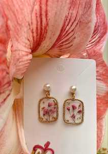 FanYue Brass Art Deco Wedding Dry Flower Dried Flower Hoop <b>Earrings</b> for Women 2025 Wholesale - Product Image 6