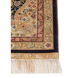 Tapis en soie noués à la main Gulmarg Blue, design turc moderne de haute qualité pour salon, chambre, bureau ou chambre d'hôtel - Pae-6385 - Product Image 4