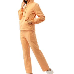Venta al por mayor de las mujeres de secado rápido chándal de gran tamaño 100% algodón sólido de color personalizado de las mujeres chándal transpirable con logotipo personalizado - Product Image 2