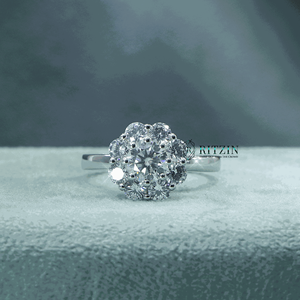 1 Ct Round Cut Moissanite Prong <b>Set</b> Floral Style Trendy 925 Sterling Silver Engagement/Wedding <b>Ring</b> <b>for</b> <b>Women</b>/Her by Ritzin - Product Image 2