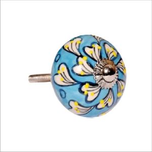 Màu Xanh Bướm gốm cửa núm Xoắn hiện đại chất lượng cao cấp handmade trang trí nội kéo cho khách sạn Ấn Độ xuất khẩu - Product Image 2