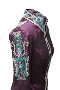 Vaquera hecha a mano Western Show Shirt Cintura alta Cierre de cremallera Tela de tafetán elástica transpirable para ropa de equitación - Product Image 2