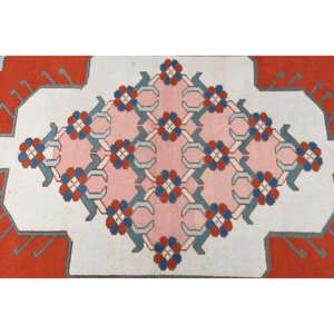 Vintage <b>Runner</b> Rug, 0.3x6.1 ft Turkish Rug, <b>Red</b> Polka dot Wool Rug - Product Image 5