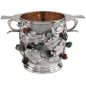 Seau à glace de luxe à double paroi en acier inoxydable en émail vert/laiton pour les occasions de fête et les boissons bol à champagne cocktails - Product Image 2