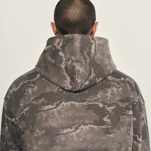 Conjunto de Sudadera con Capucha y Pantalones Cortos de Algodón de 400 g/m² para Hombre, Estilo Camuflaje, Corte Holgado, para Entrenamiento - Product Image 6