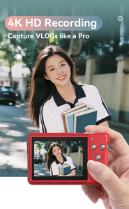 กล้องถ่ายรูปแบบพกพา หน้าจอแสดงผล 4K ขนาด 2.8 นิ้ว เซ็นเซอร์ CMOS ซูม 18 เท่า บันทึกวิดีโอแบบ Retro รองรับ SD Card พร้อมระบบกันสั่น และไฟ LED เติมแสง - Product Image 2