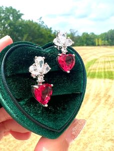 Rubis rouge merveilleux collier de mariage déclaration rubis mariée collier bijoux 925 collier en argent avec boucle d'oreille femmes cadeau d'anniversaire - Product Image 5