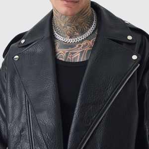 Best Style Street Wear Veste en cuir pour hommes de bonne qualité Nouvelle arrivée Veste en cuir pour hommes lourds et imperméables - Product Image 5