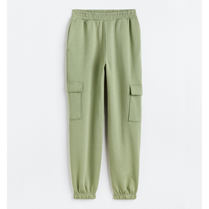 Personalizado de las mujeres Vintage francés Terry Cargo pantalón Jogger pantalones de chándal 100% de peso pesado de algodón de color verde para el invierno - Product Image 1