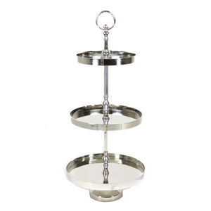 New Custom Design <b>Cheap</b> 3 Tier Metal Handmade Round <b>Cake</b> <b>Stand</b> With Gold Plating Supplier Metal <b>Cake</b> <b>Stand</b> - Product Image 3