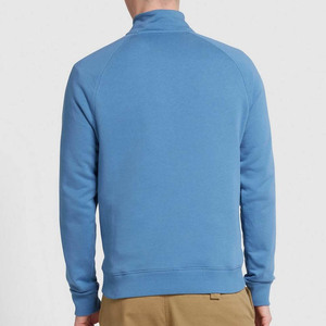 Nouvelle arrivée de haute qualité surdimensionné basique bleu demi fermeture éclair sweat-shirt pour hommes personnalisé coton mélangé sweat au prix d'usine - Product Image 3
