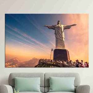 Toile imprimée : Christ le Sauveur, l'art paysager emblématique de Rio, TOILE ENVELOPPEE - Product Image 1