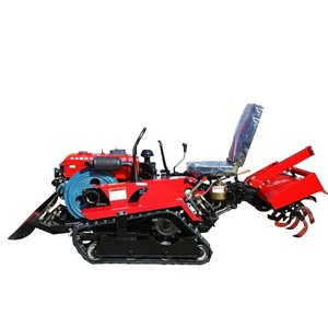 Mini Tractor Agrícola Compacto con Cuchilla Delantera, Tractor de Orugas Rojo para Trabajo de Campo, Maquinaria Agrícola Compacta - Product Image 2