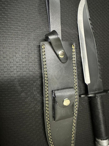 Cuchillo Rambo hecho a mano con hoja de acero inoxidable 440c y funda de cuero para camping, supervivencia y caza. Cuchillo Bowie para camping. - Product Image 3