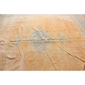 พรมตุรกีขนาดใหญ่พิเศษ 11.5x12.2 ฟุต พรมวินเทจ พรมขนสัตว์สีเหลือง - Product Image 4